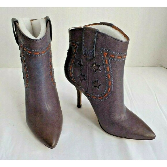 Nine West Purple Western Ankle Boots Vintage America Collection w/Box 6.5 M - Picture 2 of 9